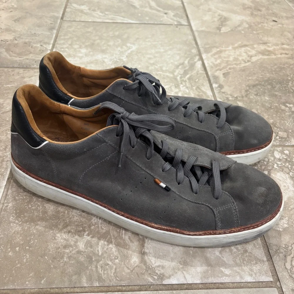 Allen Edmonds Courtside Grey Suede Low Top Sneakers Mens 14 D 4643